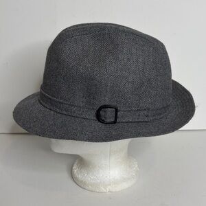 New Vintage Biltmore Fedora Mens 7 1/8 Gray Herringbone Wool Made in Canada